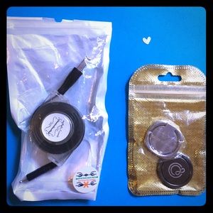 USB charging luminous + 2 ring holder for phone